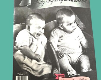 Vintage Baby Knitting Crochet Pattern BOOK, Newborn to 12 Months