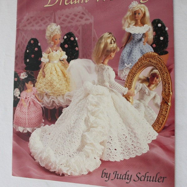Crochet Patterns for Fashion Doll Dream Wedding /Barbie doll bridal gown, bridesmaids, junior bridesmaid, flower girl,  by Judy Schuler 1206