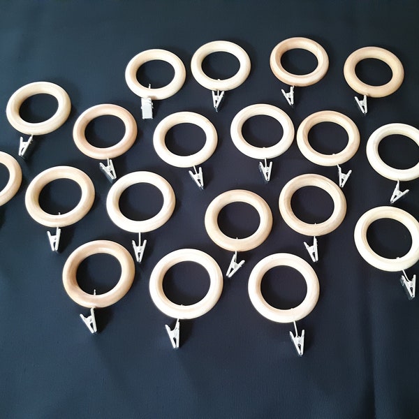 Wooden Drapery Rod Clips Vintage - Etsy