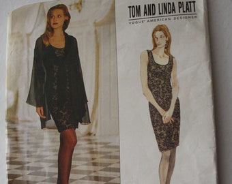 Evening dress and jacket Size 8 10 12 Women's Sheer Jacket and Lace Dress By DESIGNER Tom Linda Platt sewing pattern Vogue 1502