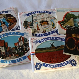 60 Vintage POSTCARDS Holland The Netherlands, Set of 60, 1970s souvenir mini postcards, glossy finish 6 packages with 10 postcards inside