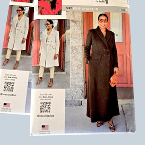 Cartamodello per cappotto da donna, taglie 8-16 e 18-26 Know Me ME2103 McCalls Uncut
