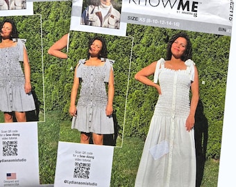 Womens size 8-16 AND size 18-26 Dress Sewing Pattern in 2 Lengths, Know Me ME2115 Uncut