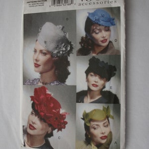 Vintage HAT sewing patterns 6 formal Women's hats /millinery with flowers, netting, trim, feathers, Millinery, 7325 Vogue Accessories