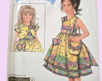 Daisy Kingdom Mädchen Kleid, Bolero, Tasche Schnittmuster, Einfachheit 4621, Grösse 5-8 UNCUT