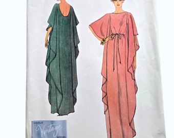 Womens Very Easy CAFTAN Sewing Pattern Sizes 4 - 26, Vintag Vogue V1886 1886 Uncut, Re-issue of 1979 design