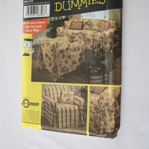 Slip Cover Patterns DIY covers for Sofa Couch Chairs and pillows UNCUT Simplicity 5699 Sewing Patterns for Dummies