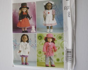 Doll Clothes Sewing Pattern for Dolls 18" make a Nurse Doctor Detective Magician UNCUT M7031 McCalls