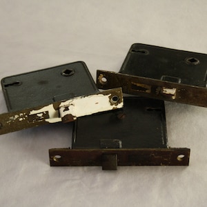 Antique MORTISE Lock body, Interior Door Lock Hardware 1920s 1930s 1940s Original historical house parts made of cast iron and metal
