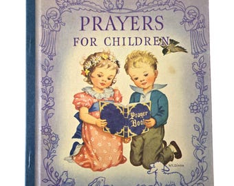 Libro per bambini antico del 1945, Little Golden Book, Preghiere per bambini, in condizioni fantastiche.