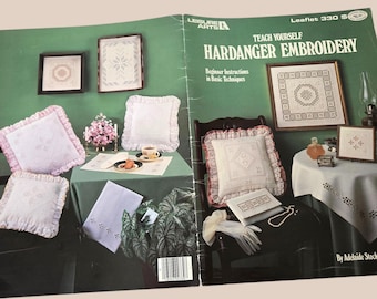 LIBRO HARDANGER Impara da solo a ricamare con la tecnica Hardanger Leisure Arts 330 modelli di ricamo traforato Istruzioni per principianti
