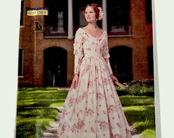 Size 14-22 Historical Southern Belle Gown Costume Sewing Pattern, Antebellum  - Civil War Era Dress, Butterick B5832 5832 Uncut