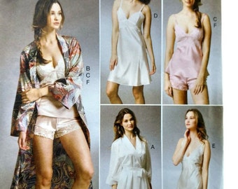 EASY LINGERIE Patterns Womens  size 6 - 14 Robe, Housecoat, Camisole, Full Slip and Night Shorts, Sewing Pattern UNCUT Vogue V8888 8888