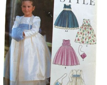 Formal Dress, Coat, Sash, Muff Patterns Girls size 2 -7, Flower Girl, Party, Wedding Princess UNCUT Simplicity 9422 Style Sewing Pattern