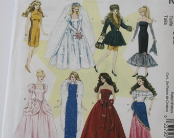 Doll Clothes Patterns Fashion /Barbie 11.5" Doll outfits wedding dress /bridal gown, dress, top, skirt, more! McCalls M6232 /M6232