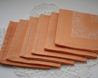 Dinner Napkins Damask Linen Yellow Vintage Four Wedding Gift Bridal Shower Gift for Her