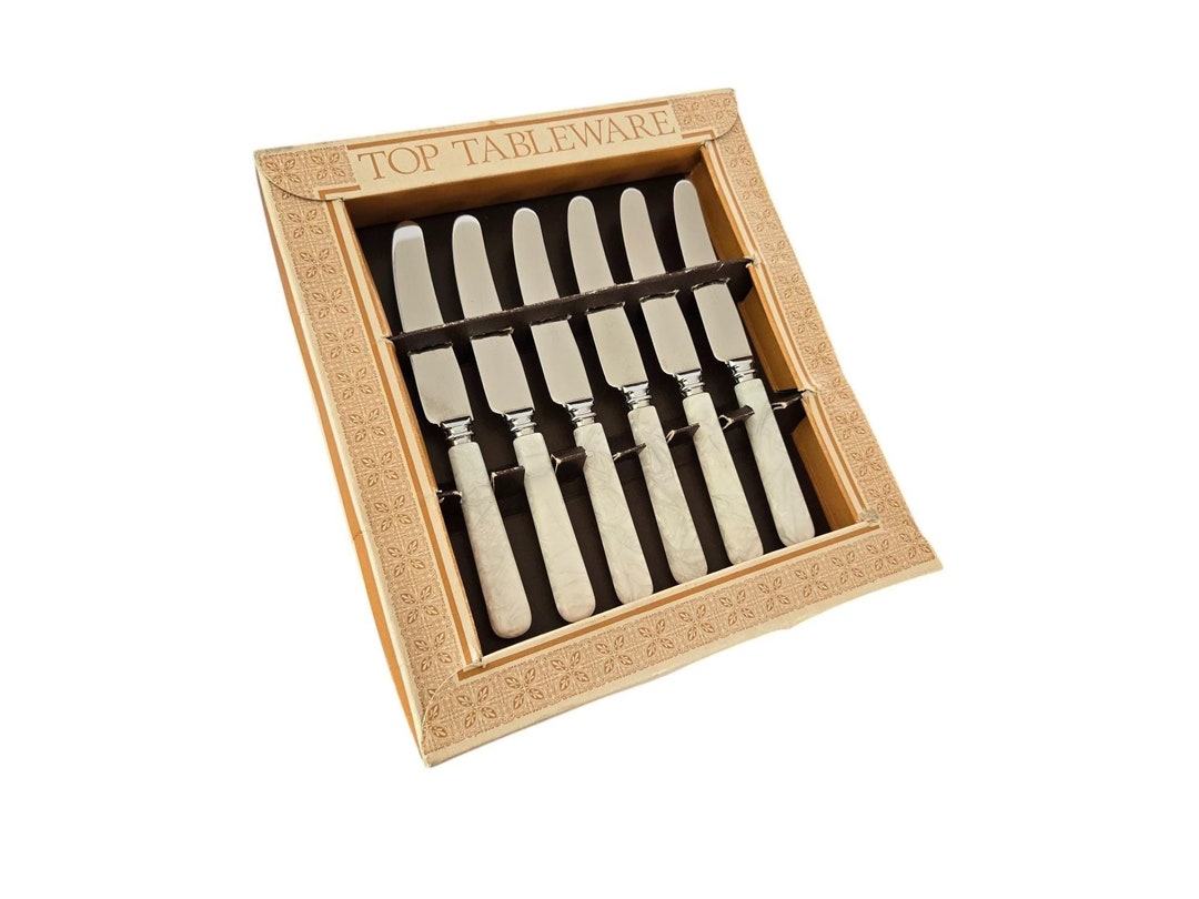Vintage English Sheffield 6 Stainless Steel Knife Set