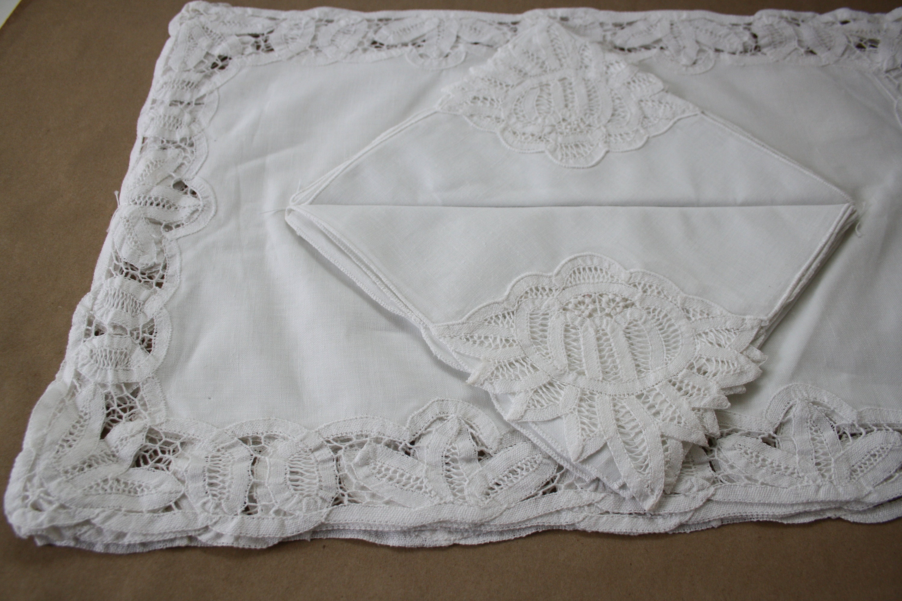 UNUSED 4 Placemats AND 4 Napkins Set Battenburg Lace napkins & Etsy