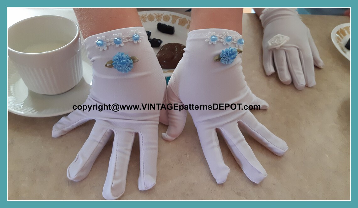 6 Tea Party Gloves for a Girls Tea Party White Satin Nylon Etsy
