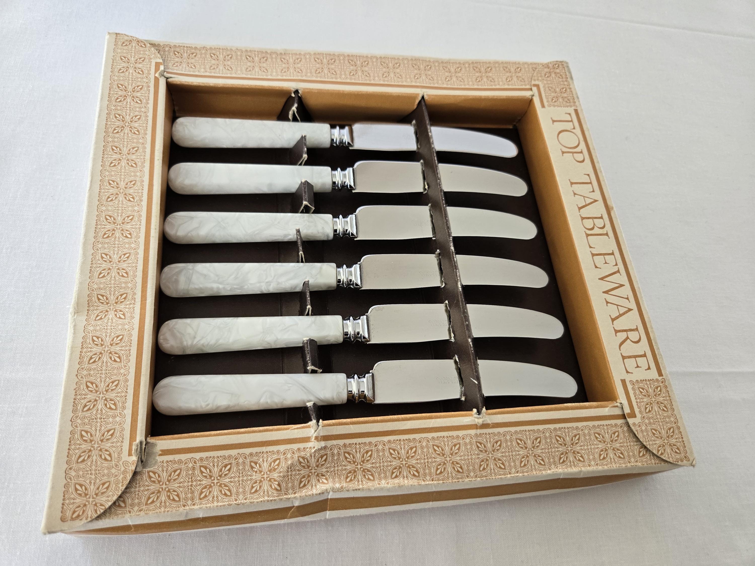 Vintage English Sheffield 6 Stainless Steel Knife Set