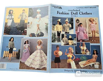 CROCHET Patterns for Fashion Doll Clothes Book 2, NOT a pdf copy a booklet! Original fashions Leisure Arts 437