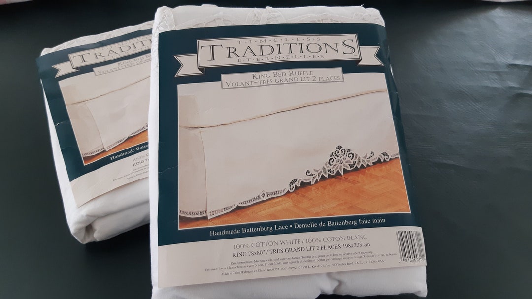 BED Skirt Battenburg Lace KING Size Bed Skirt /dust Ruffle Etsy