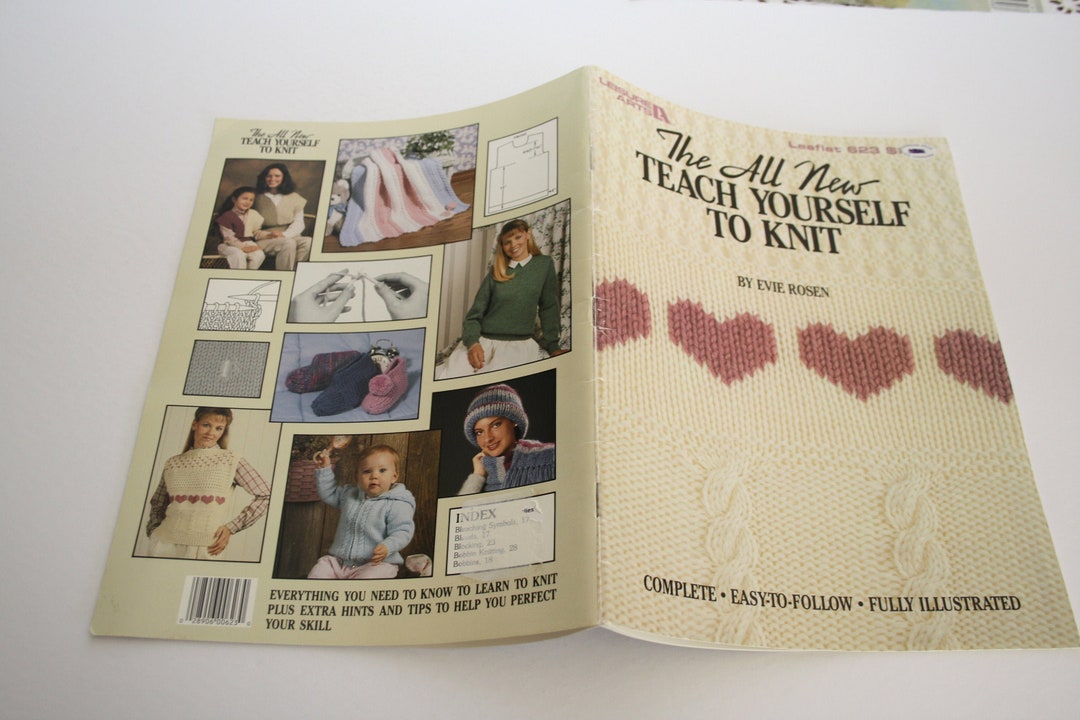 How to Knit Book Teach Yourself to Knit, Leisure Arts 623 the All New