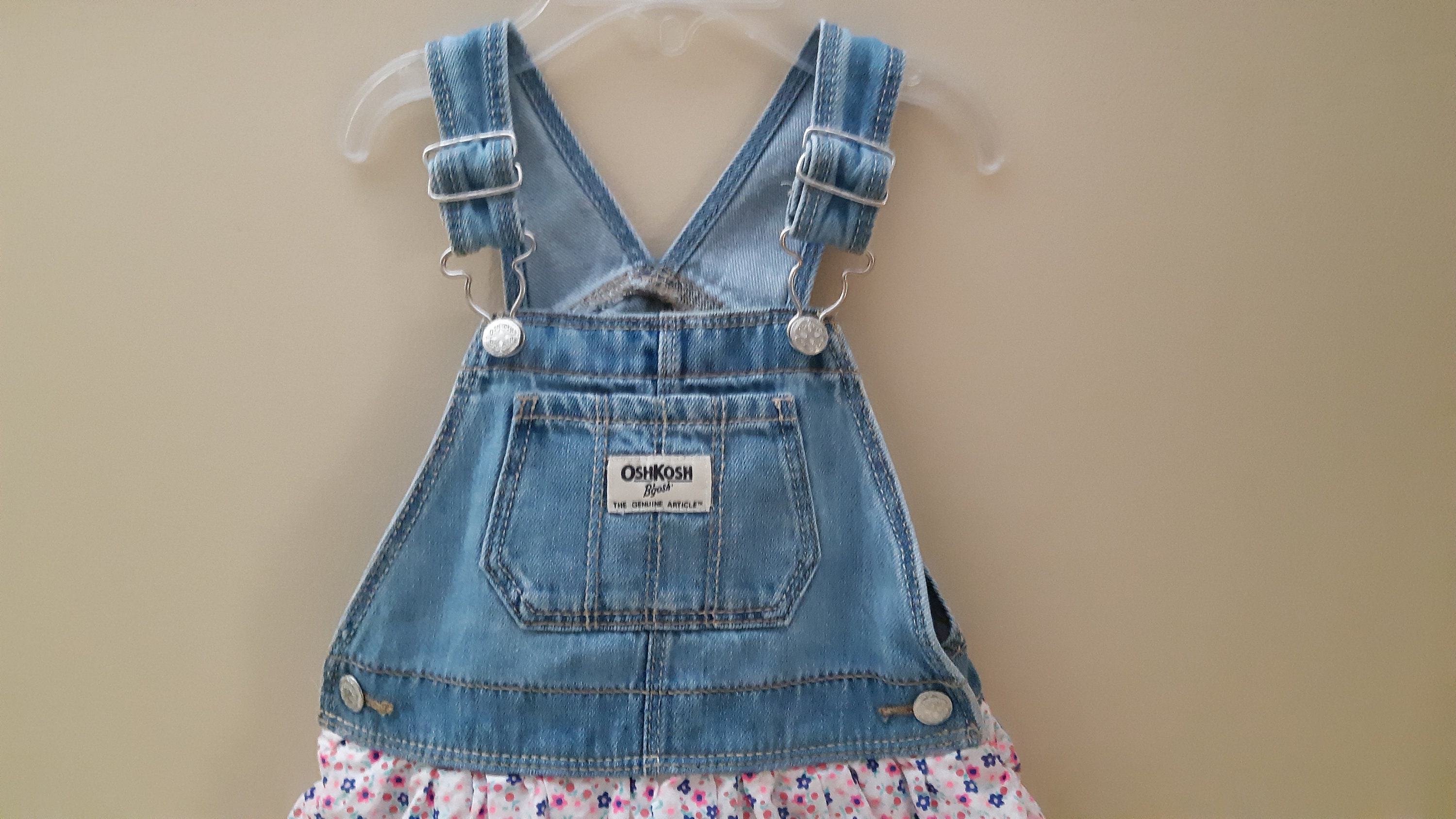 Vintage OSHKOSH Denim Jumper /overall Dress for Girl Size 12