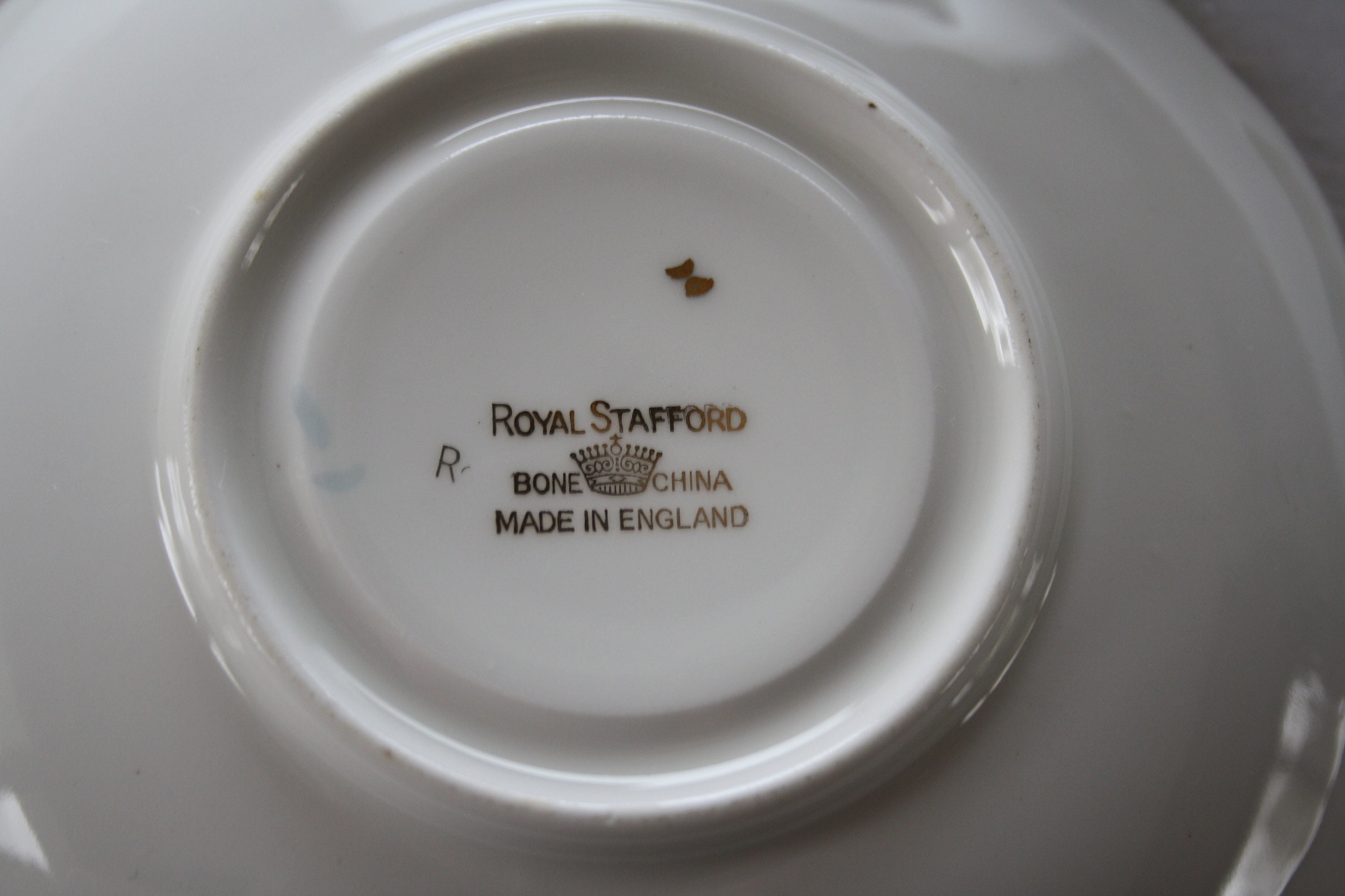 ROYAL Stafford taza de té y platillo Pastel Blue White and