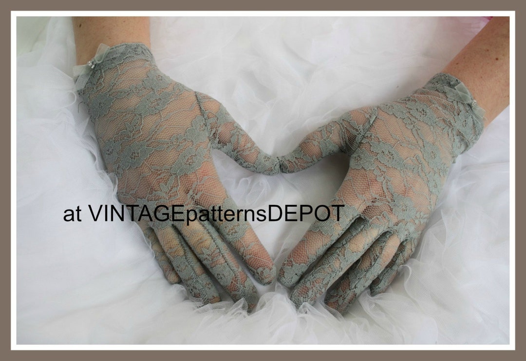 Women's Grey Lace Gloves Formal Accessories for Wedding Etsy