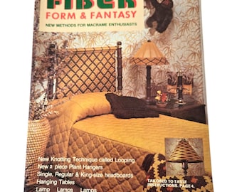 Makramee Muster BUCH Fibre Form Fantasy Opus 2 Blumenampeln /Macramee Bett KOPFPLATTE Hängende Tische Lampen
