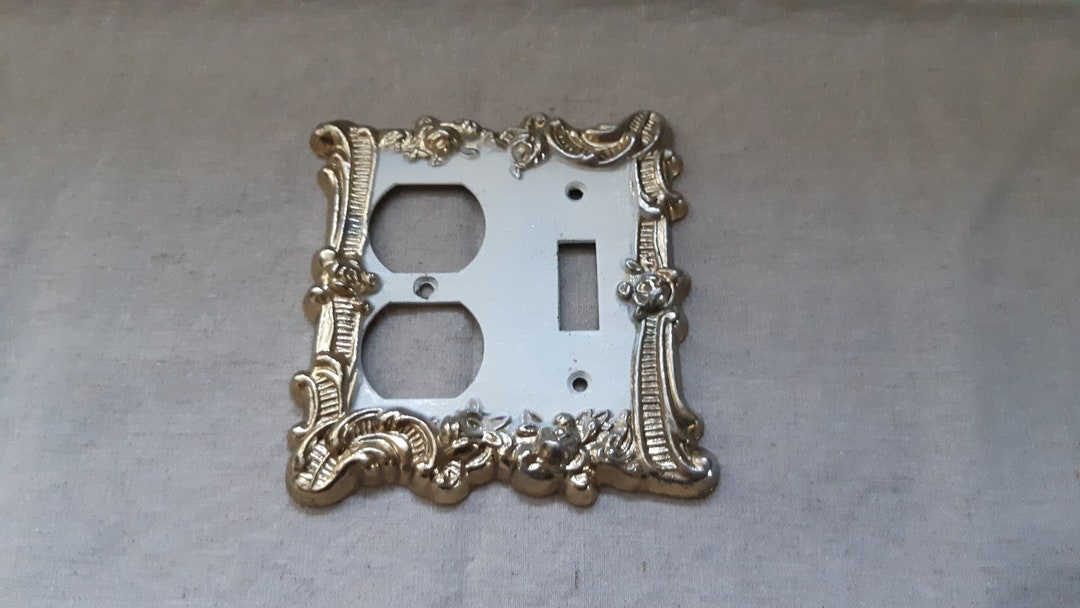 Metal Switchplate DOUBLE Toggle Ornate Decorative Electrical Wall
