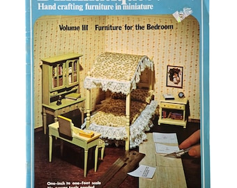 Miniature Doll House Furniture Patterns BOOK not a Pdf download - Diminutiques Volume 3 BEDROOM patterns 1 inch to 1 foot scale