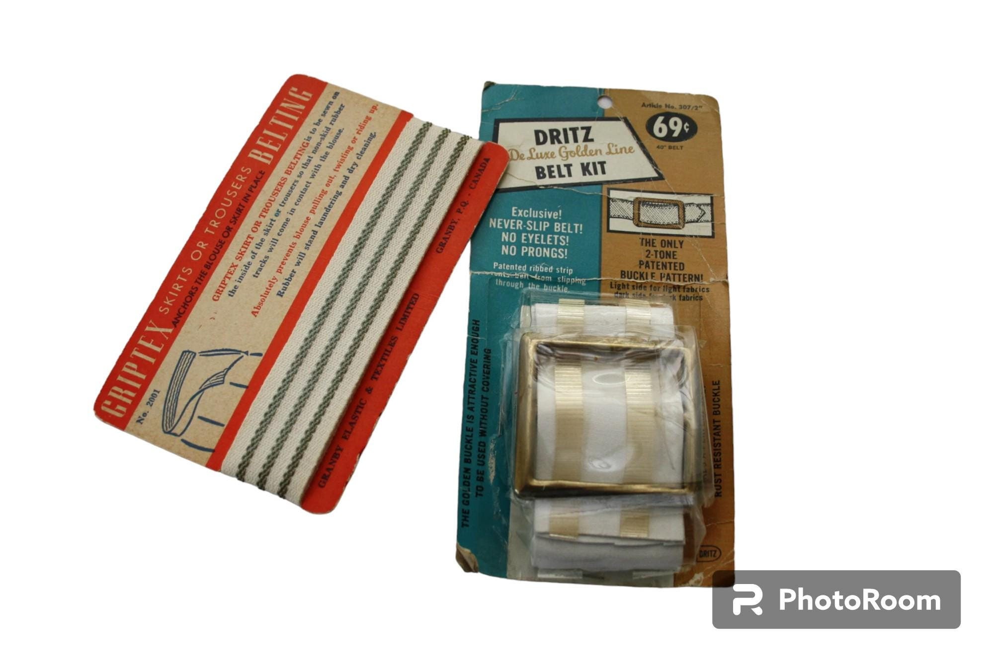 Vintage 1950s 1960s Belt And Buckle Kit Sewing Craft NOS DIY Sewing Notions 1960s NOS EZ Fashion Buckles - Make Your Own Belt - Vintage  main image 2