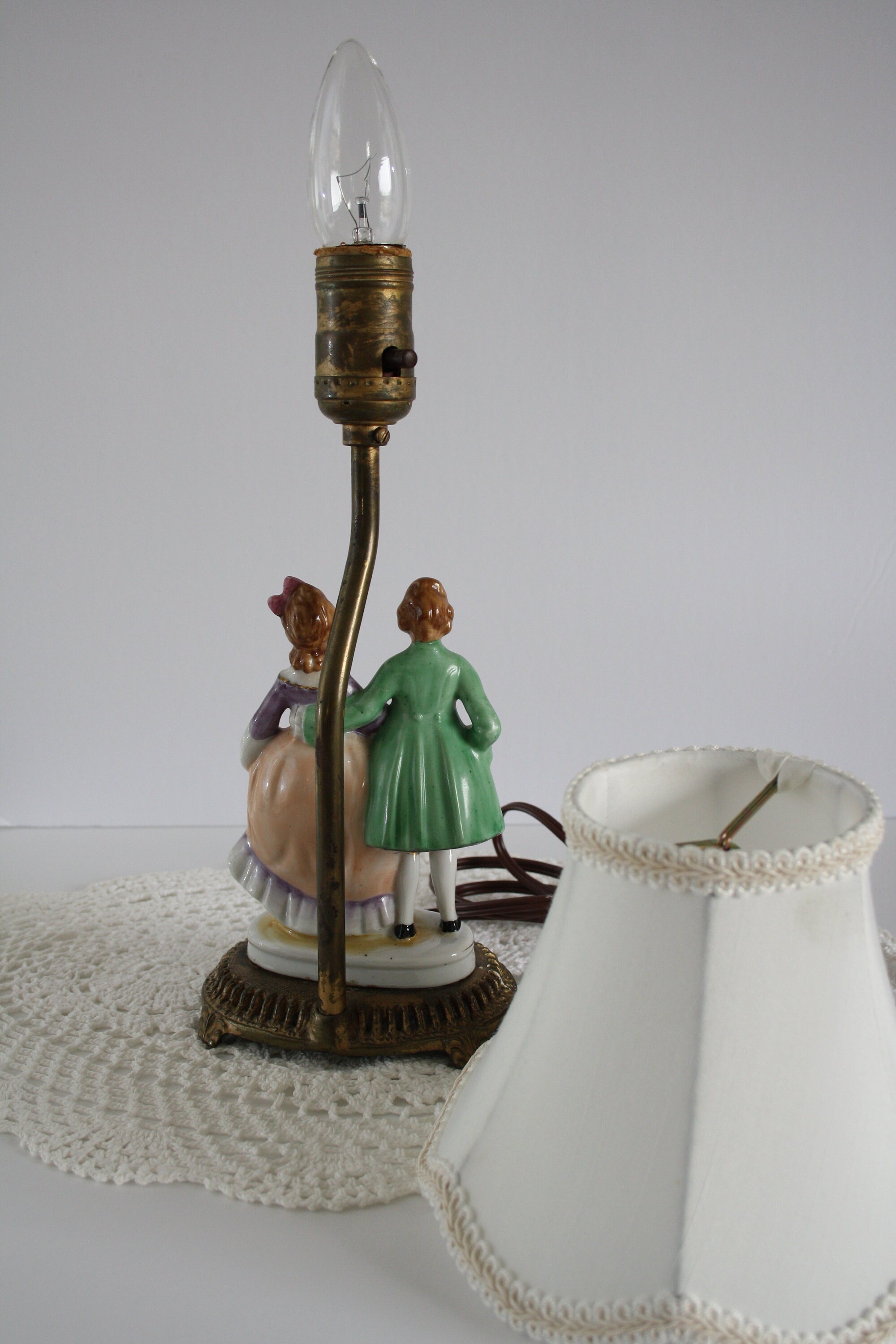 Antique Figurine Lamp Porcelain /Ceramic Figurine Lamp of Man Etsy