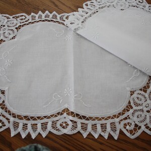 URROMA Napperon Rond élégant En Dentelle Jacquard Blanc Au