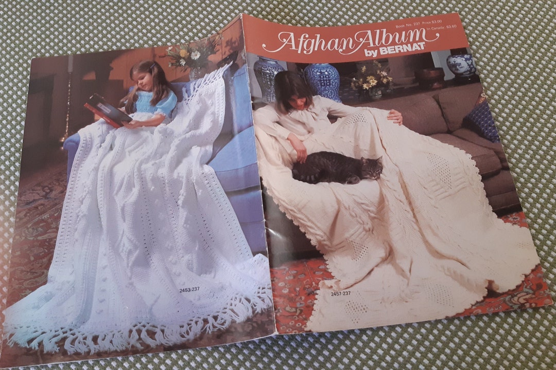 Vintage Afghan Knitting Crochet Pattern Book / 11 Patterns Etsy