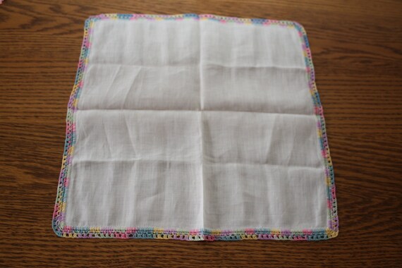 Set of 2 Handkerchiefs Linen with Lace Edging Han… - image 7
