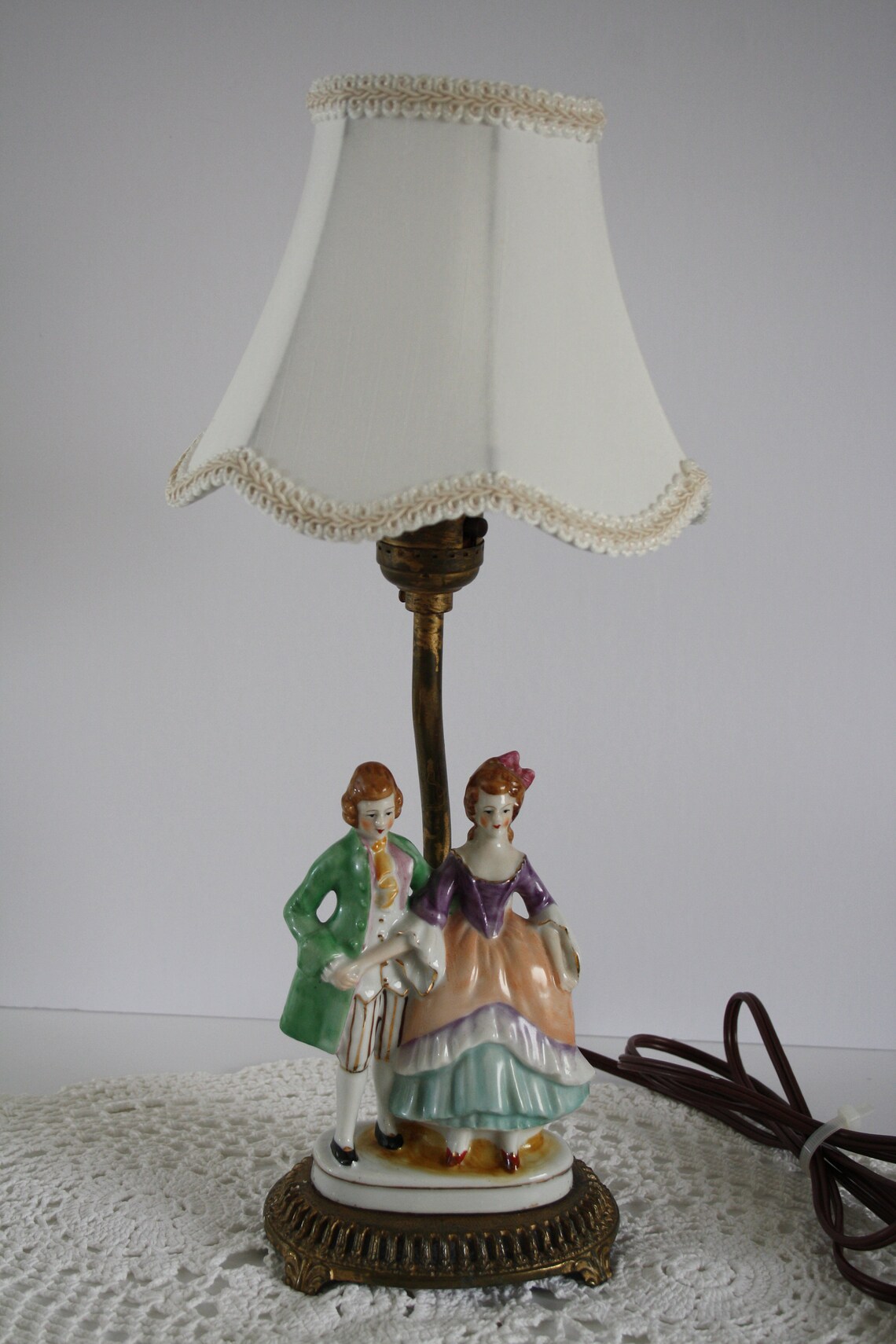 Antique Figurine Lamp Porcelain /Ceramic Figurine Lamp of Man Etsy