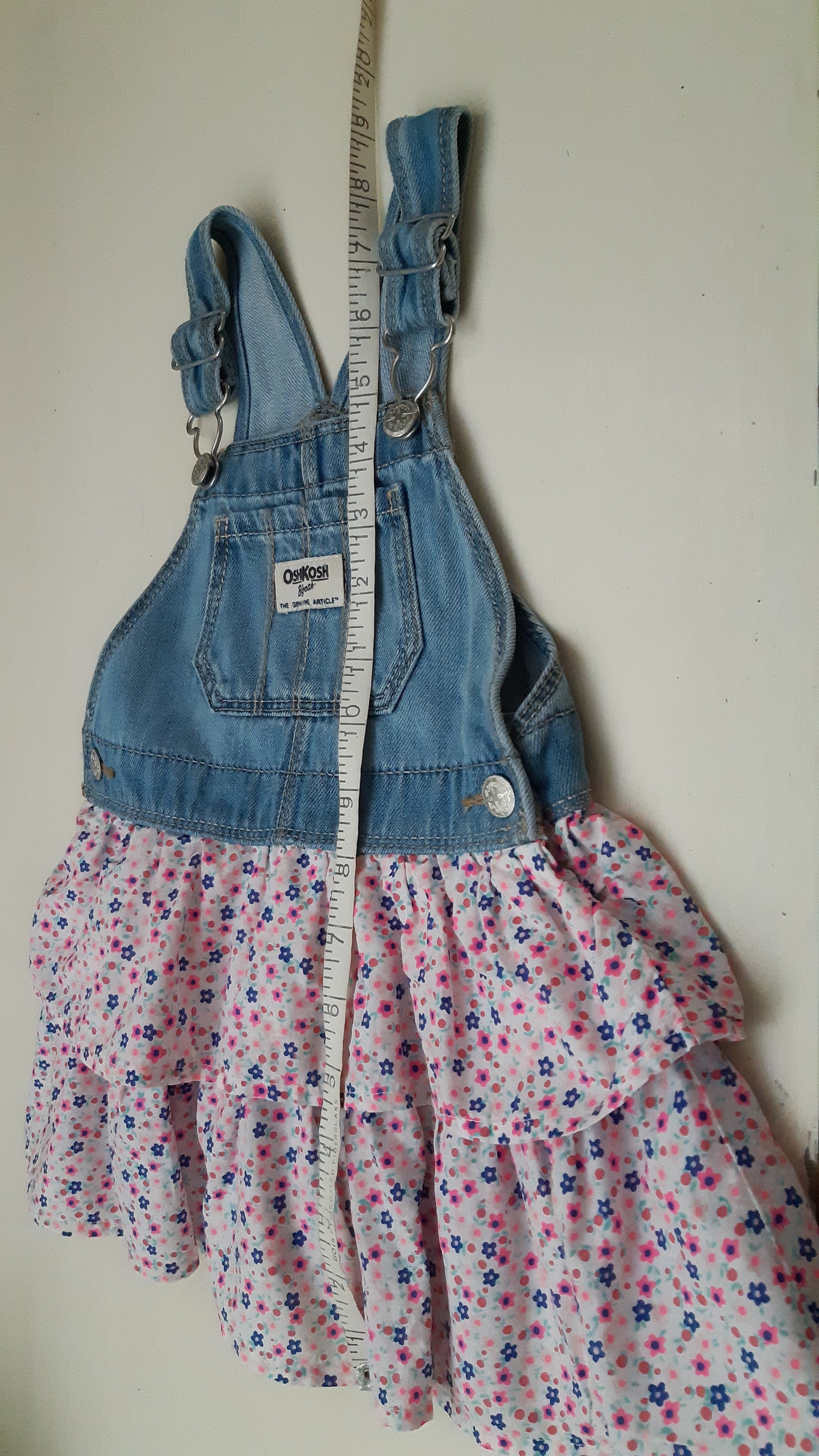 Vintage OSHKOSH Denim Jumper /overall Dress for Girl Size 12