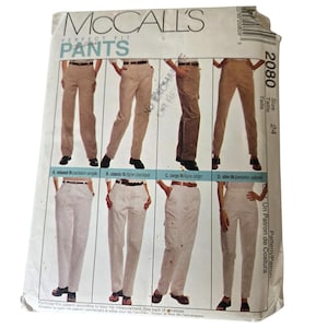 Size 24 Perfect Fit Pants Womens Relaxed Classic Slim CARGO styles with pocket variations UNCUT McCalls 2080 sewing pattern