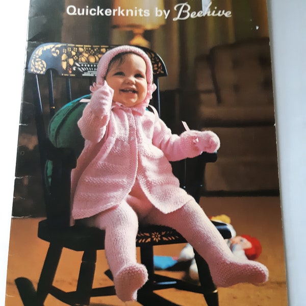 Patons 120 Beehive Quickerknits RÉSERVEZ PAS un fichier PDF ! Livre original, modèles de tricot bébé faciles pour bébés de deux ans