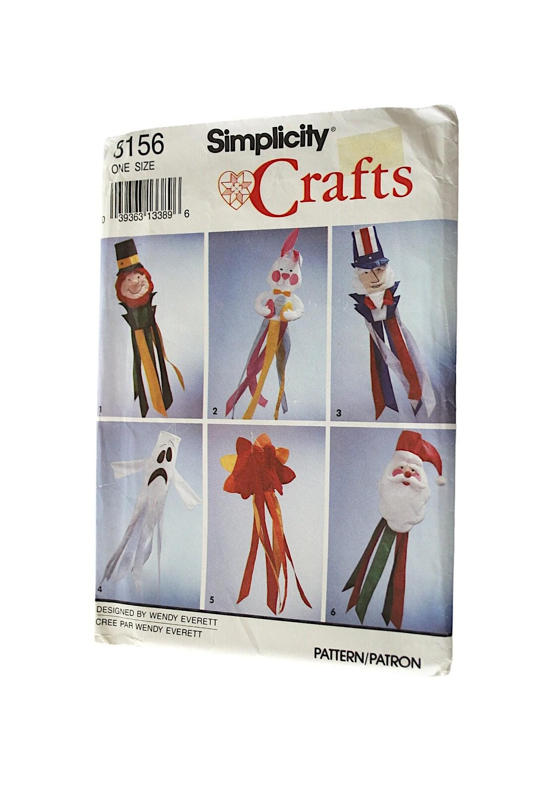 Windsock Patterns WINDSOCK Sewing Patterns, Simplicity 8156, Uncut, Holiday Themes ...