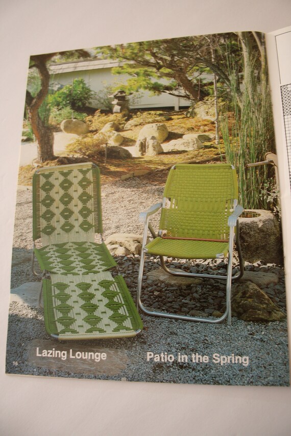 Macrame Cord Weaving Patterns 22 Chair Bottoms, Lawn Chairs, Foot Stool  Straight Back &more, Second Furniture Fan-fare Plaid 7516 