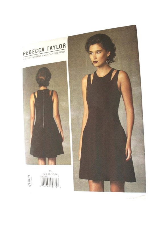 structured fit and flare midi dress Rebeca Taylor Sleeveless V Neck Fit and Flare Dress – Saint Bernard main image 1
