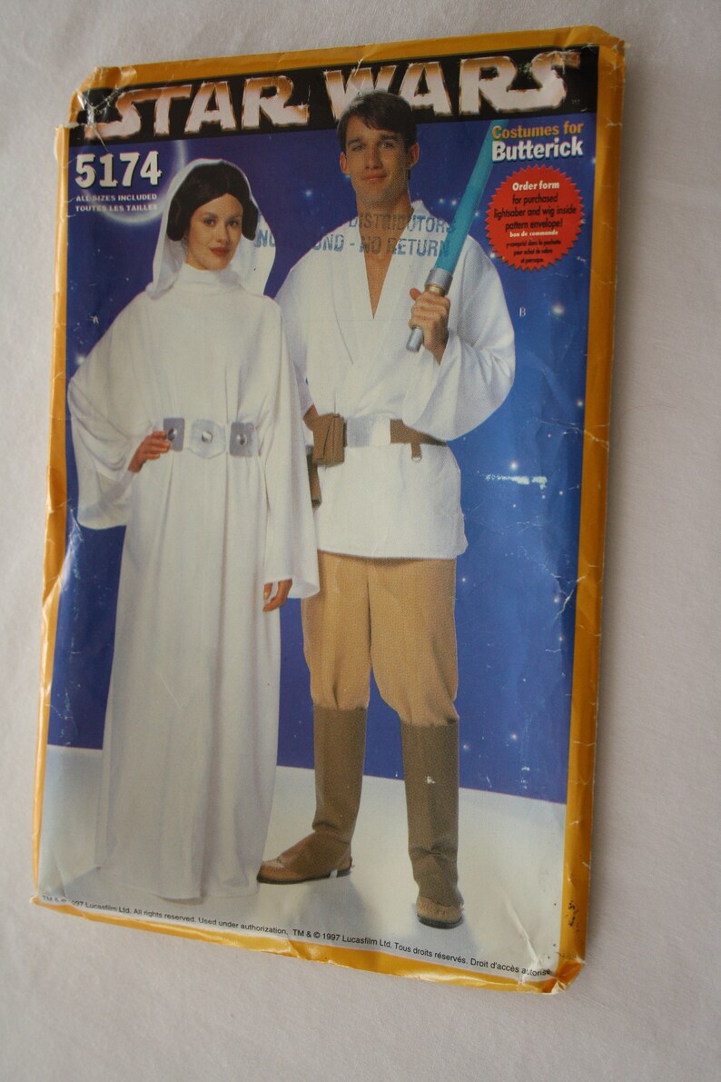 STAR WARS Costume Sewing Pattern Butterick 5174 Adult Sizes Etsy