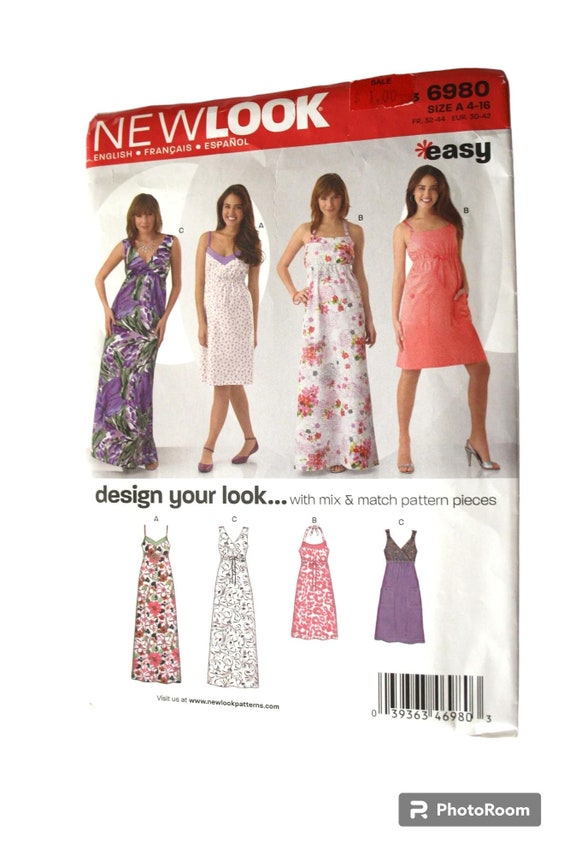 Dress Sewing Patterns Womens Size 8 10 12 14 16 18 Dress With