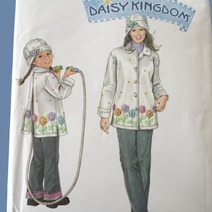 MATCHING Mother Daughter Jacket Coat Patterns, coat and hat, fleece polar fleece, UNCUT 5946 Simplicity Daisy Kingdom Sewing Pattern