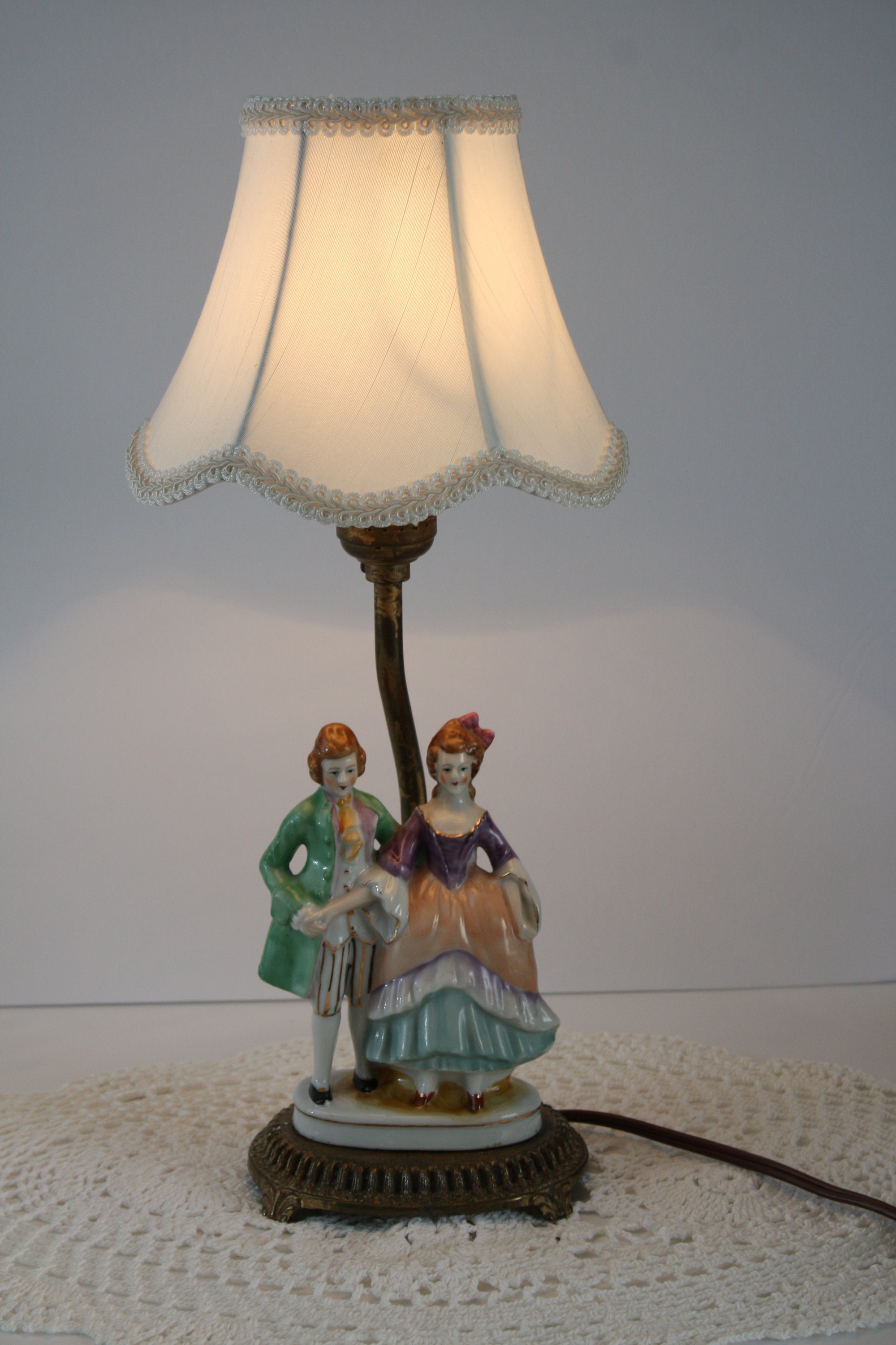 Antique Figurine Lamp Porcelain /Ceramic Figurine Lamp of Man Etsy