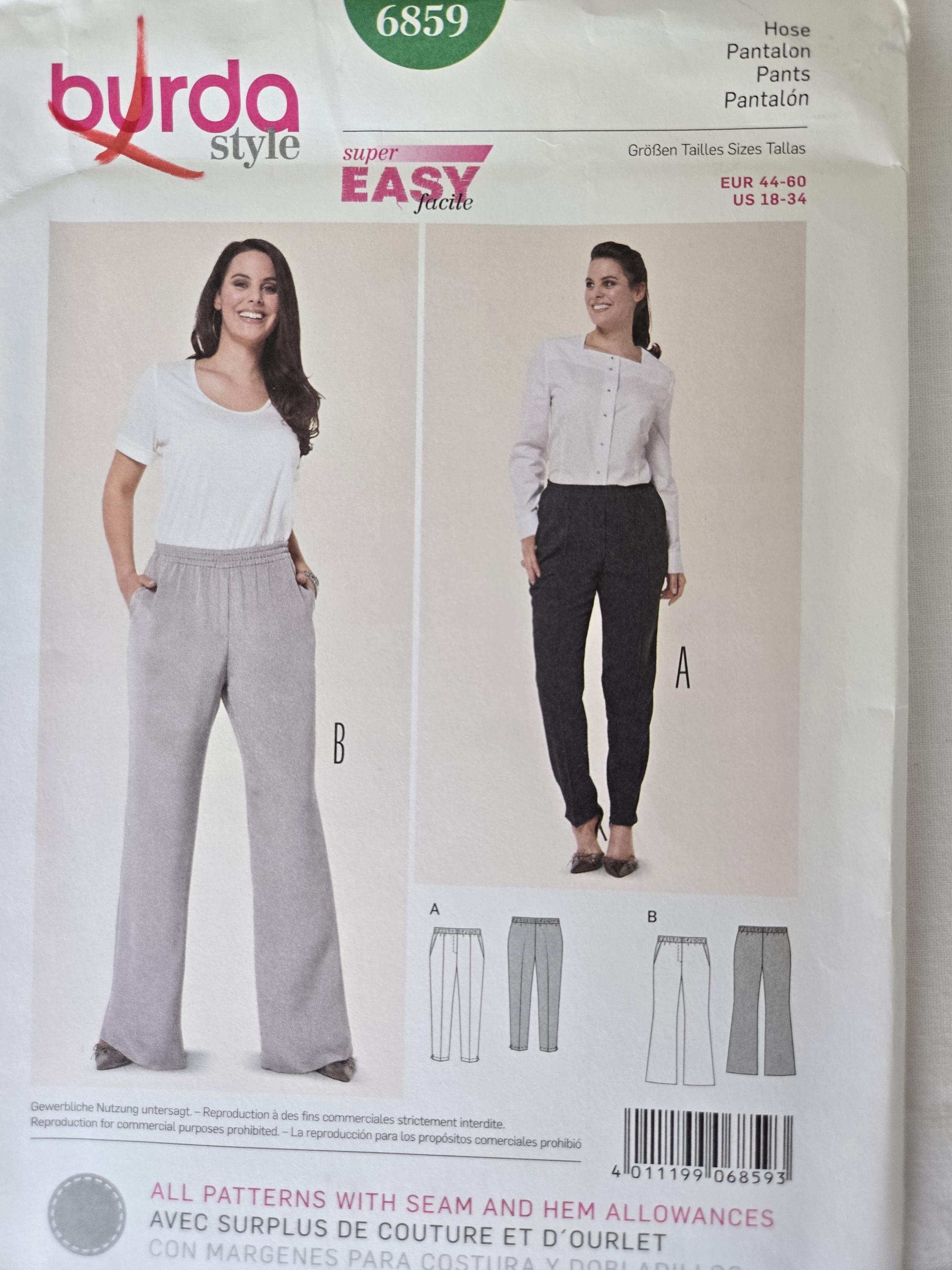 SUPER EASY Pants Sewing Pattern Womens Size 18 - 34 Flared Bell Bottoms ...